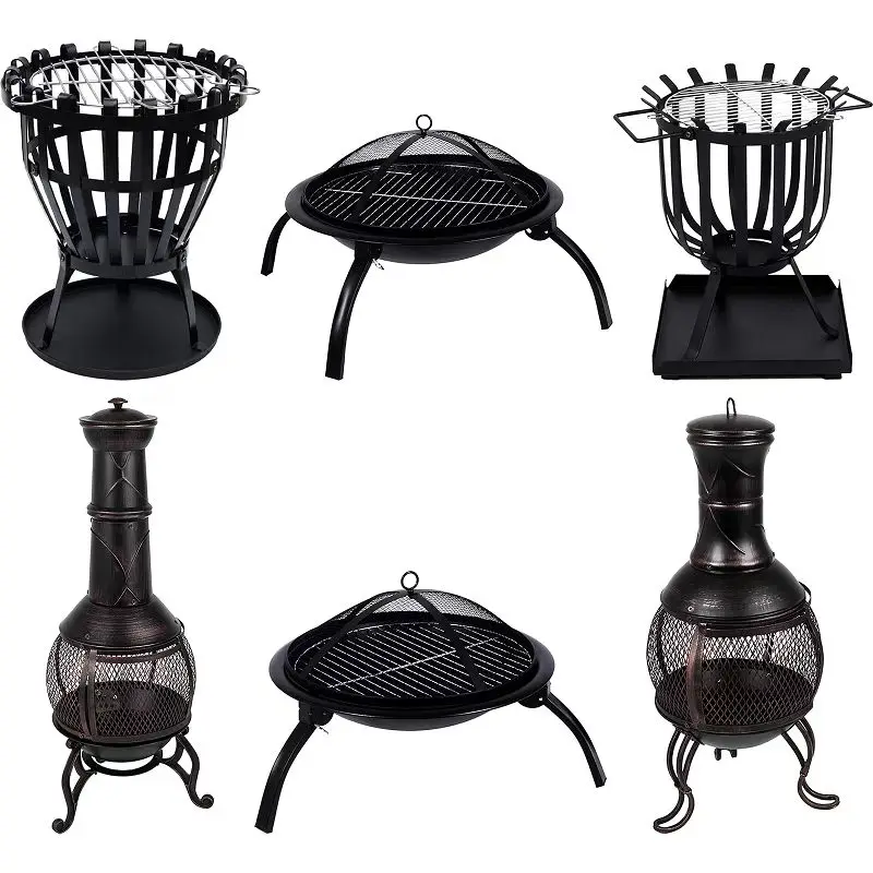 Small Cast Iron and Steel Chimenea Multi Fuel