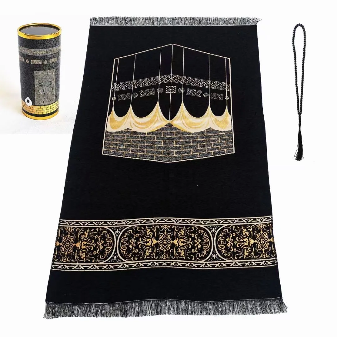 Warm Travel Islamic Rug, Turkey Foldable Eid Al-Fitr Muslim Sejadah Velvet Foam Cushioning Padded Prayer Mats with Back Rest