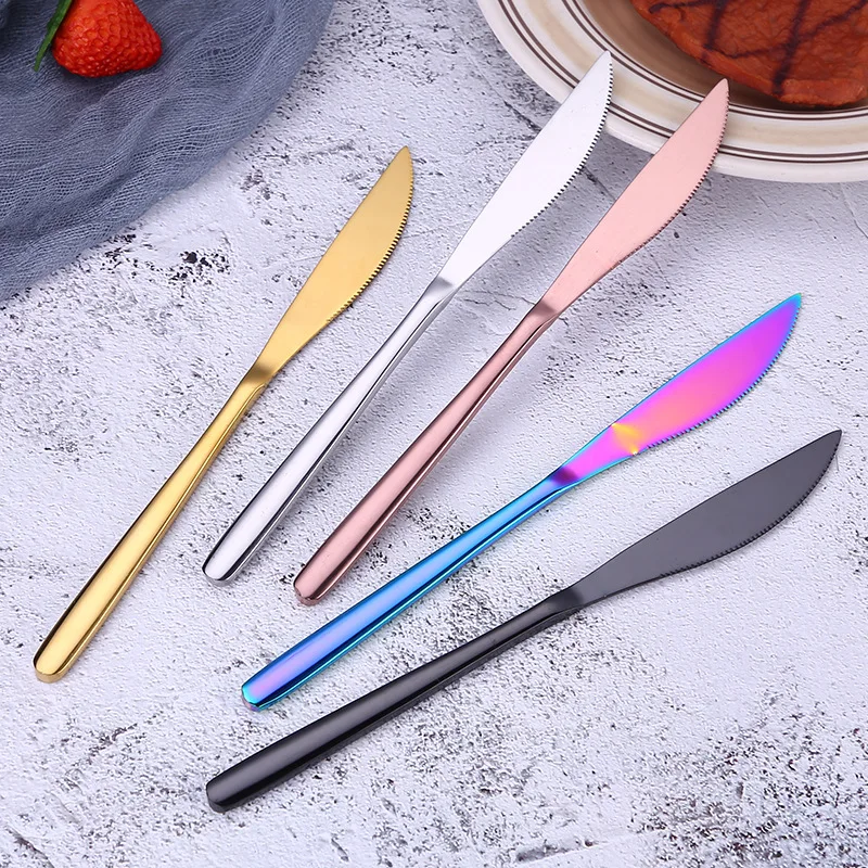 Thickened Stainless Steel Dinner Knives Table Knife for Dessert and Steak Heavy Duty