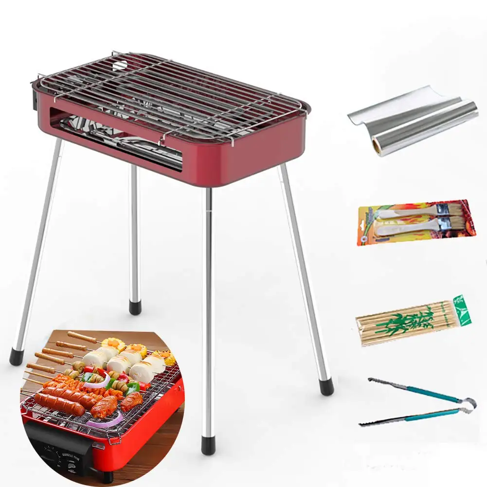 New Portable Instant Picnics Camping Mini Disposable Barbecue Grill Outdoor With Charcoal Net Bbq Grill Set korean bbq