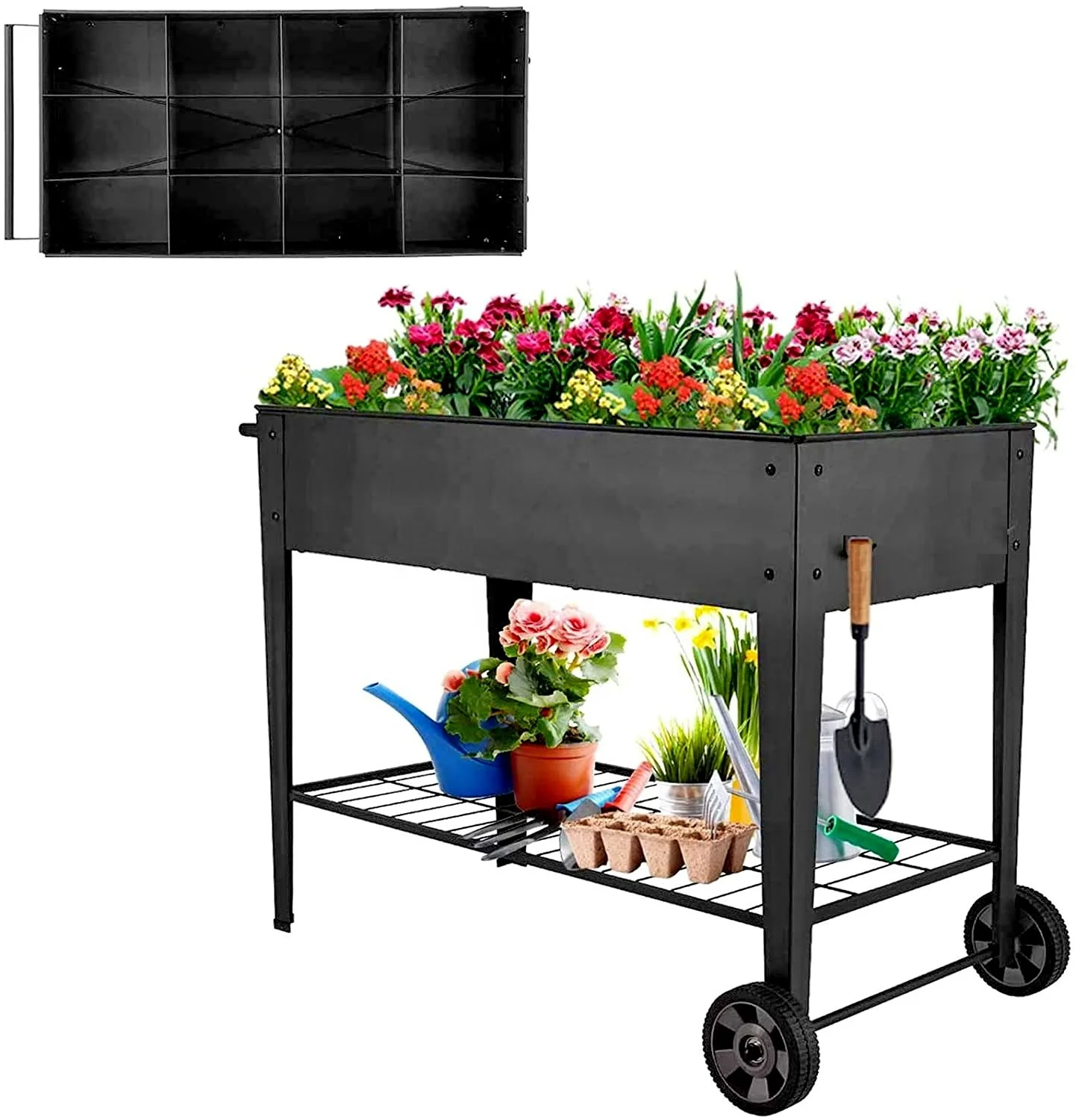 Direct Factory Raised Planter Box with Legs Metal Plant Pot Stand Holder Indoor Outdoor Garden Decor Flower Planter Display
