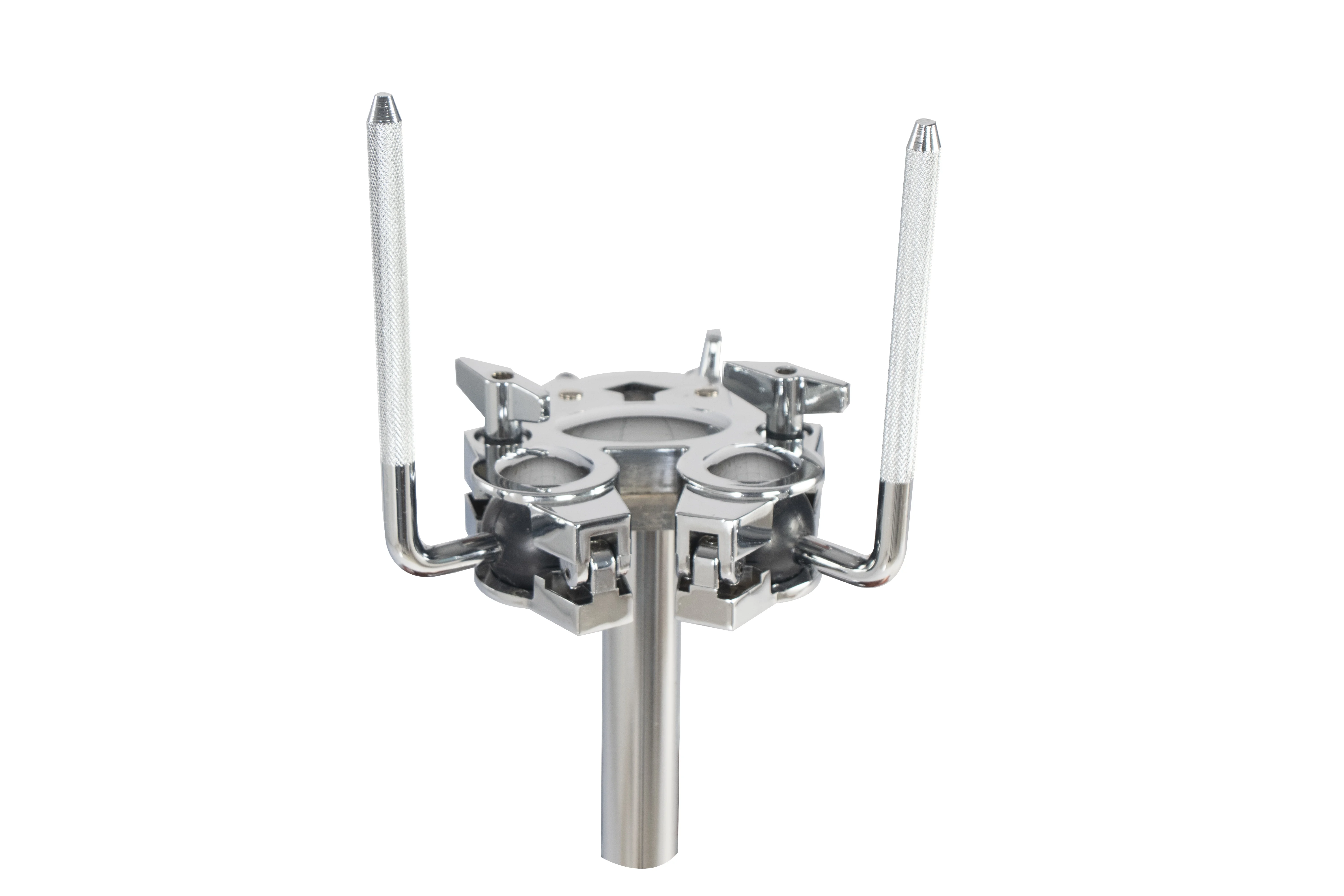 Factory adjustment double tom holder for tom drums