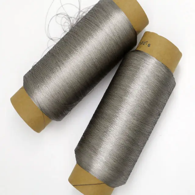 Bare wire metal flexible stainless steel fiber drawing Sewing Thread metallic fiber yarn for heating wire cable