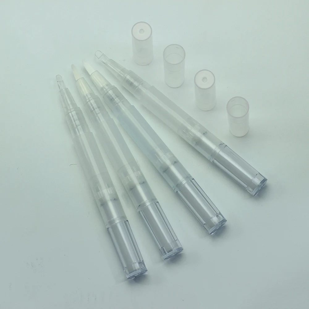 Empty Cosmetic Oil Nail Twist Pen Applicator reusable transparent plastic oil pen with brush