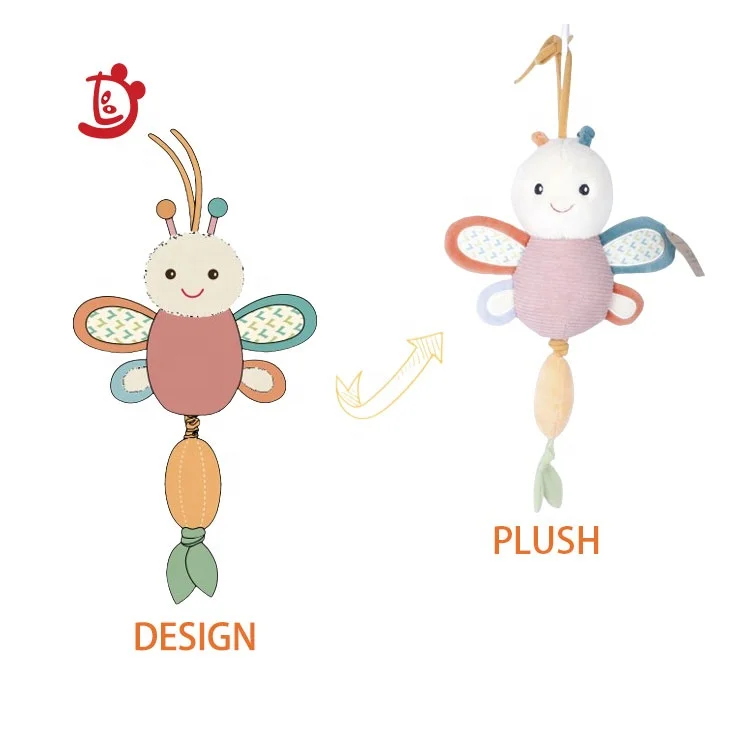 Newly designed crib hanging music rattle toy stroller hanging plush toy 0-12 months baby plush toy