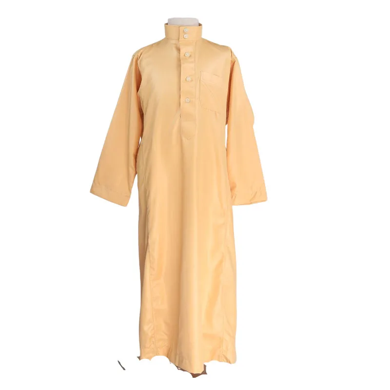 Muslim Traditional Saudi Arab Style Al Haramain Shiny Colors Qamis For Boy Long Sleeve Kid Dishdasha For Arabia