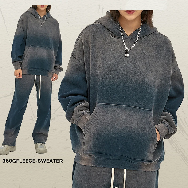 Unisex Blank Fleece 100% Cotton Heavyweight Pullover Hoodie Baggy Thick Hoodies Sweatshirt Sportswear