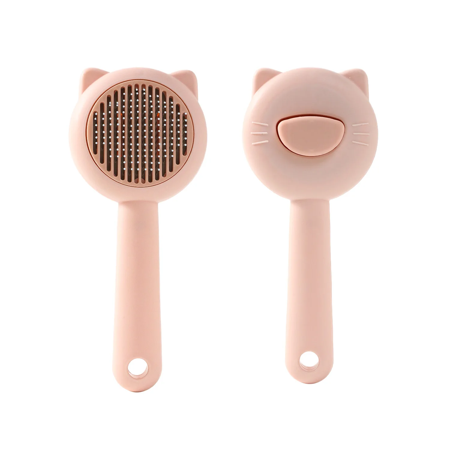 Stainless Steel & Rubber Cat Hair Brushes Simple Style Small Pet Products Plastic Dog Cleaning Combs for Hair Removal