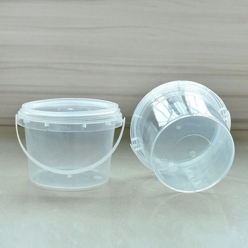 300ml plastic bucket take away boba bubble tea plastic cup with handle