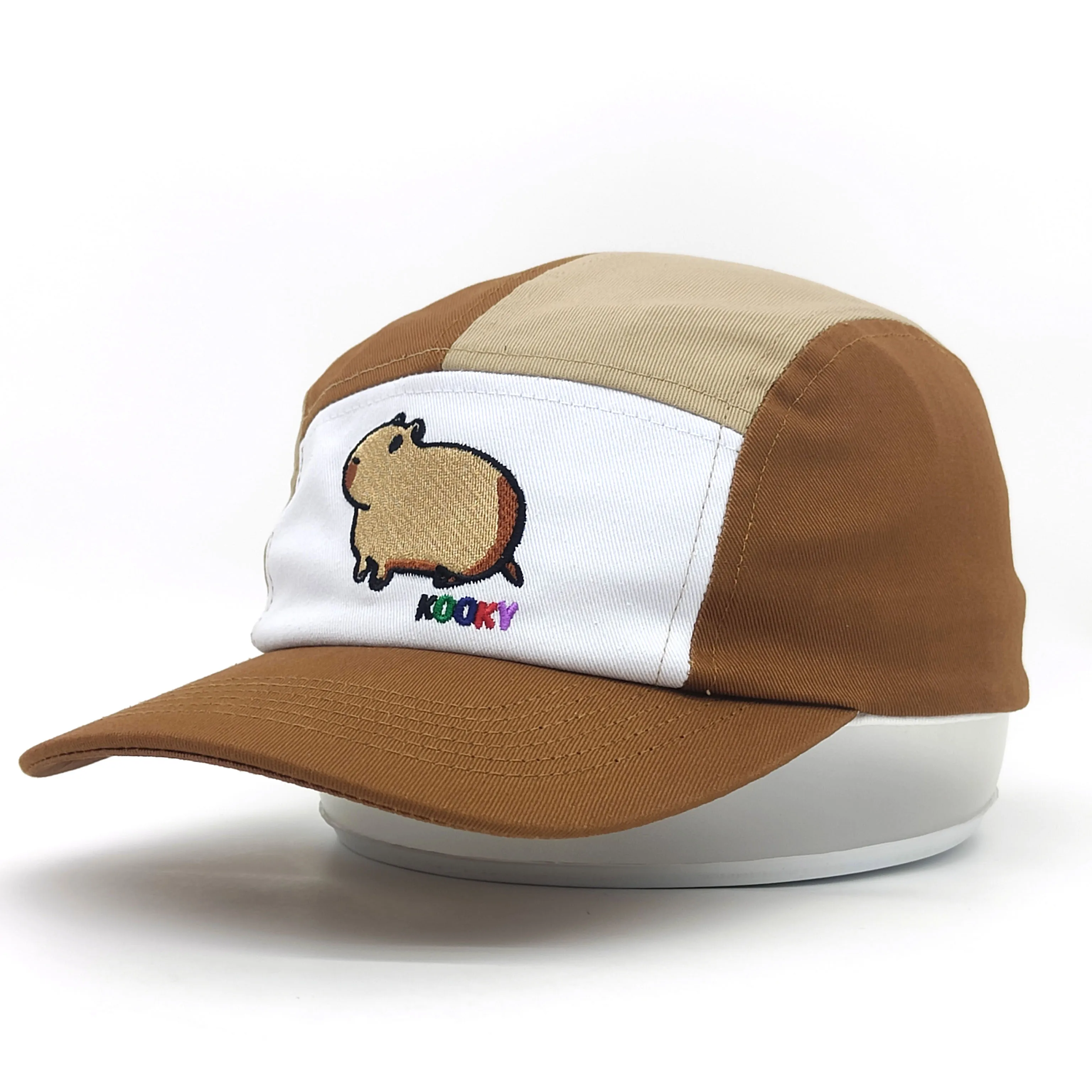 Custom Flat Embroidery snapback waterproof running five 5 panel camp cap new york baseball Cartoon nylon 5 panel With Back Tag