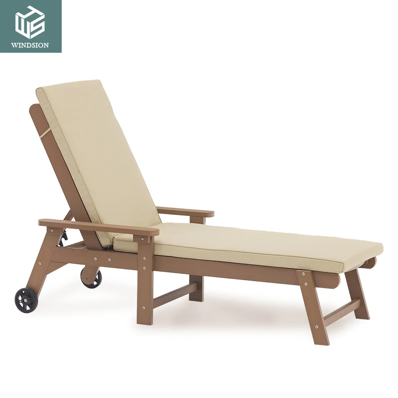 Plastic pool lounge chair with adjustable back outdoor day bed patio furniture sun loungers chaise Outdoor Balcony Lounge Chair