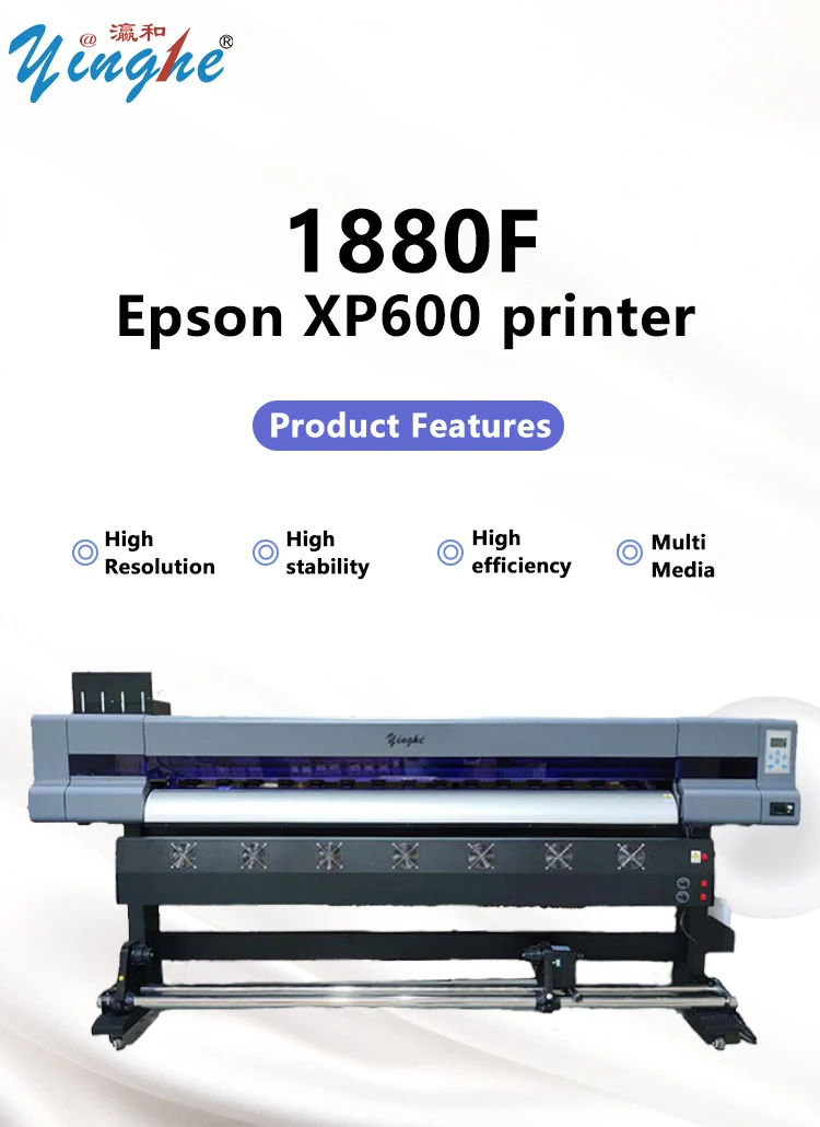 Yinghe 1.8m XP600 DX5 1440DPI High-Speed Wide Format Eco Solvent Printer for Vinyl and Canvas Printing in Various Applications