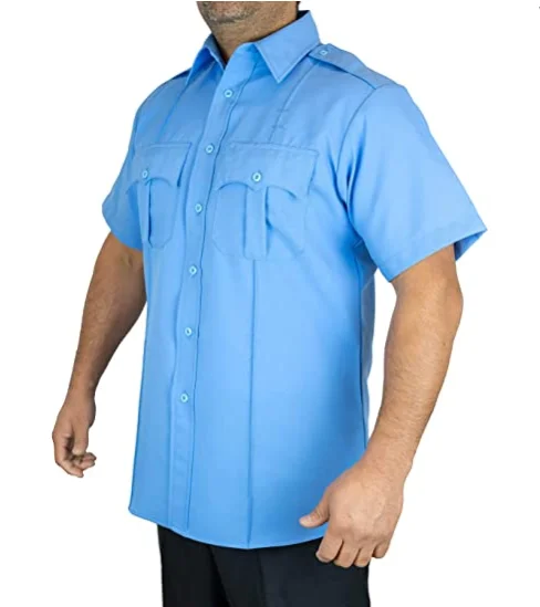 Short Long Sleeve Shirt Security Guard Uniform Custom Summer Blue Black Uniform Shirts with Epaulettes Uniform Shirt Class a