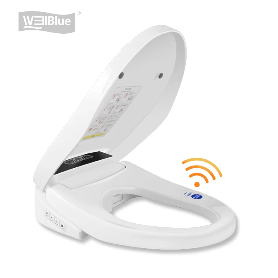 Wellblue wholesale smart electric toilet seat cover with heater warmer seat cover sprayer spray wc toilet with bidet