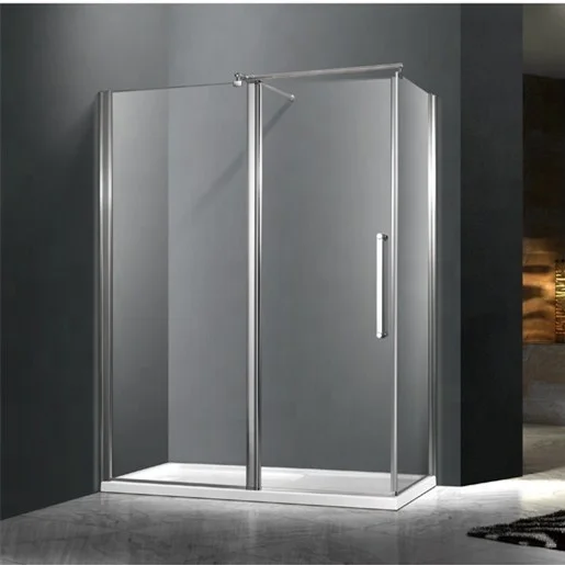 New L shaped walk in bathtub with shower screen combo extension