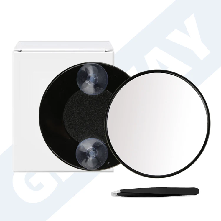 Portable Travel Suction Cup 10X/15X/20X/30X Magnifying Mirror And Tweezers Kit For Eyebrow Tweezing Blackhead Removal