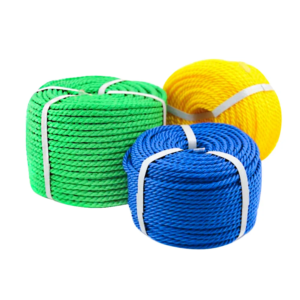 High quality and strength Polypropylene 3 Strand Twisted PE Twine Nylon Marine Rope  for Packaging and Fishing