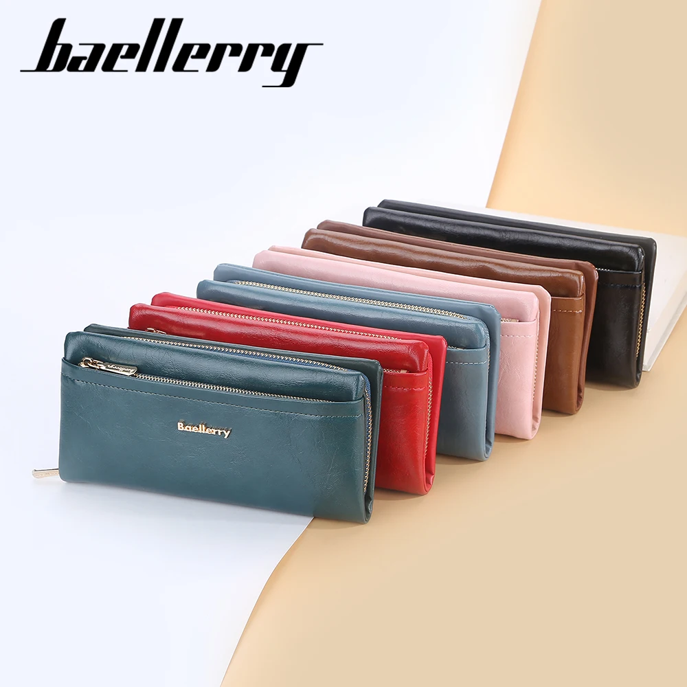 Многофункциональный длинный стильный женский кошелек Baellerry кожаный вместительный клатч модный для мобильного телефона