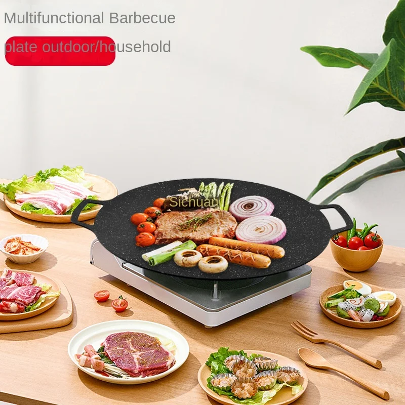 Korean Barbecue Plate Outdoor Barbecue Pot Non-stick Outdoor Grill Plate Teppanyaki Household Kitchen Tools