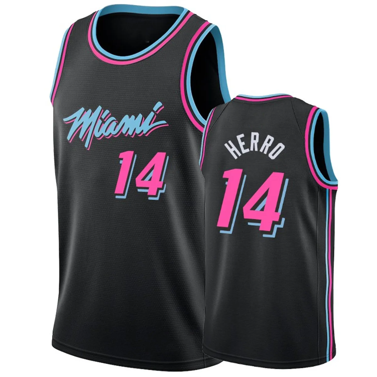 2022 New Miami City Basketball Jersey High Quality Number 13# Bam Adebayo 14# Tyler Herro 22# Jimmy Butler
