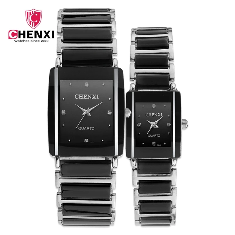 CHENXI Couple Watch Ceramic Quartz Watches Men Ladies Top Brand Luxury Famous Wrist Male Clock For Gift Relogio Masculino 104a