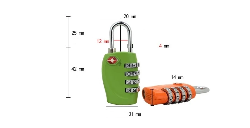 TSA330 travel security tsa approved locks 4 digit combination TSA luggage lock