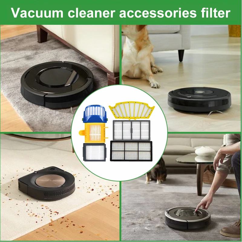 Hepa filter fits for irobot vacuum cleaner replacement hepa filters kits fits for irobot roomba i7/E7/800 series/500 series/600