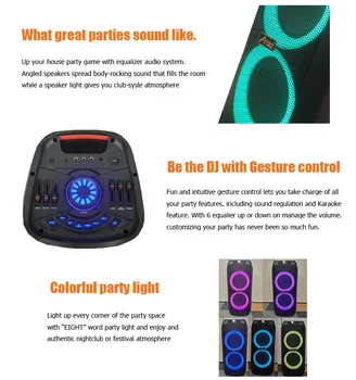 Factory direct sales 8 inch portable speakers  party outdoor wireless speaker