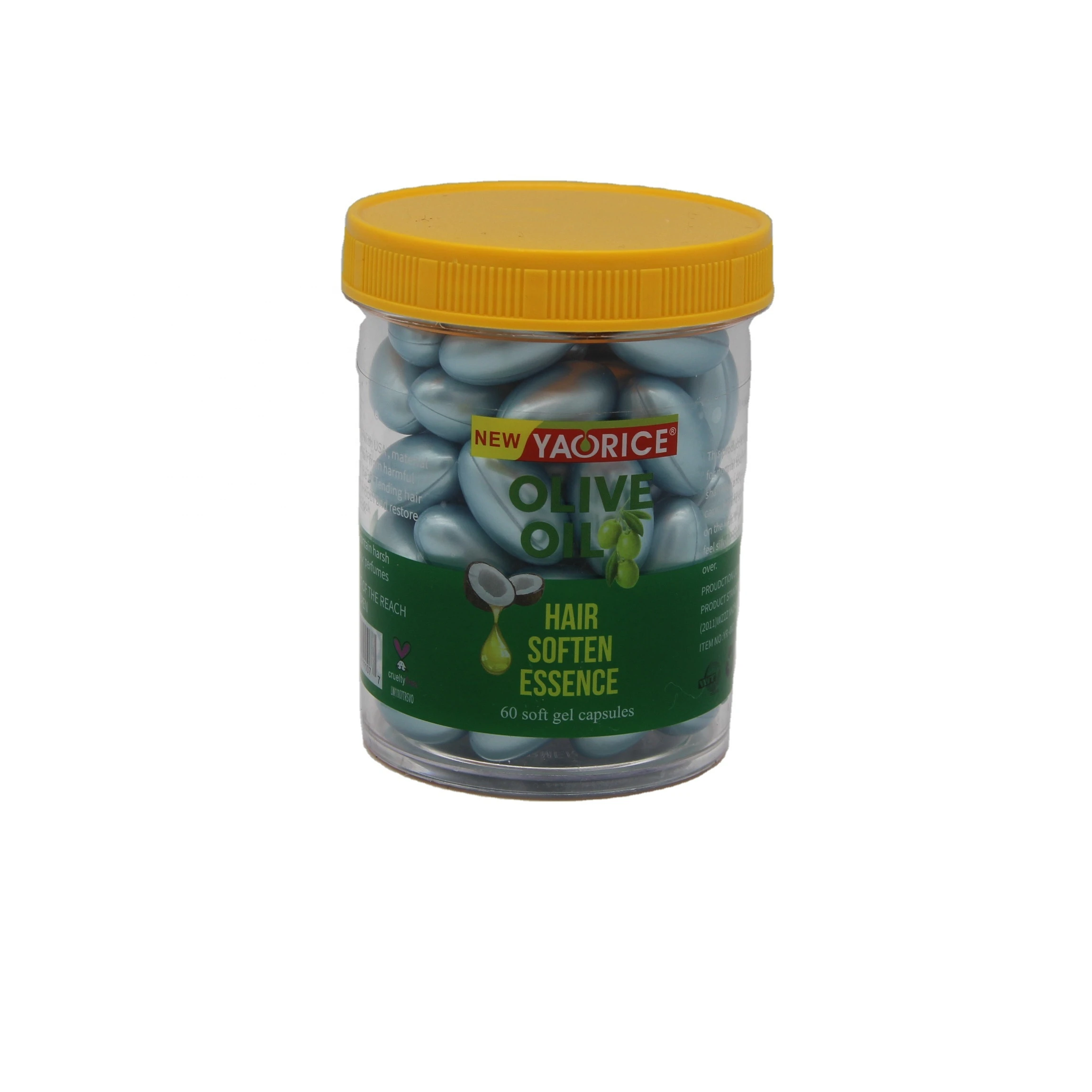 Рисовое масло для смягчения волос ORS yao, 60 капсул мягкого геля для волос и лица, синего цвета с витамином А