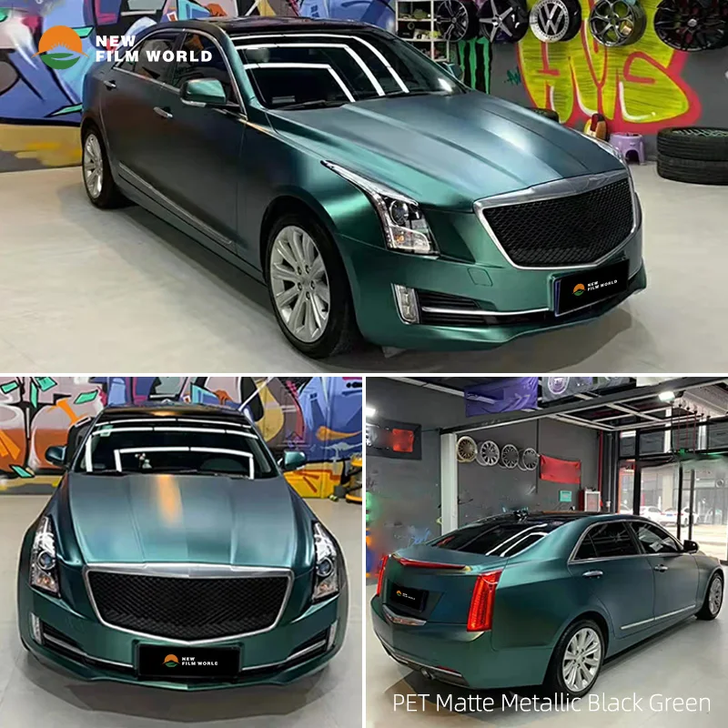 PET Matte Metallic Coastal Blue Car Wrap Film car wrapping film vinyl Stickers Glossy car wrap vinyl film