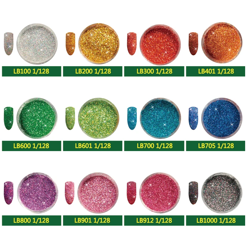 10g/bottle High Quality Laser Glitter Powder Multi Color Glitter Powder For Nail Art Slime