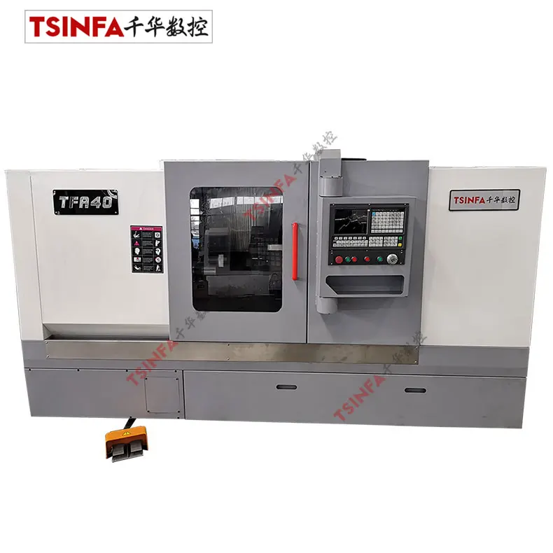 TFA40 CNC slant bed lathe machine automatic horizontal turning cutting machine tools on sale GSK Siemens Fanuc control system