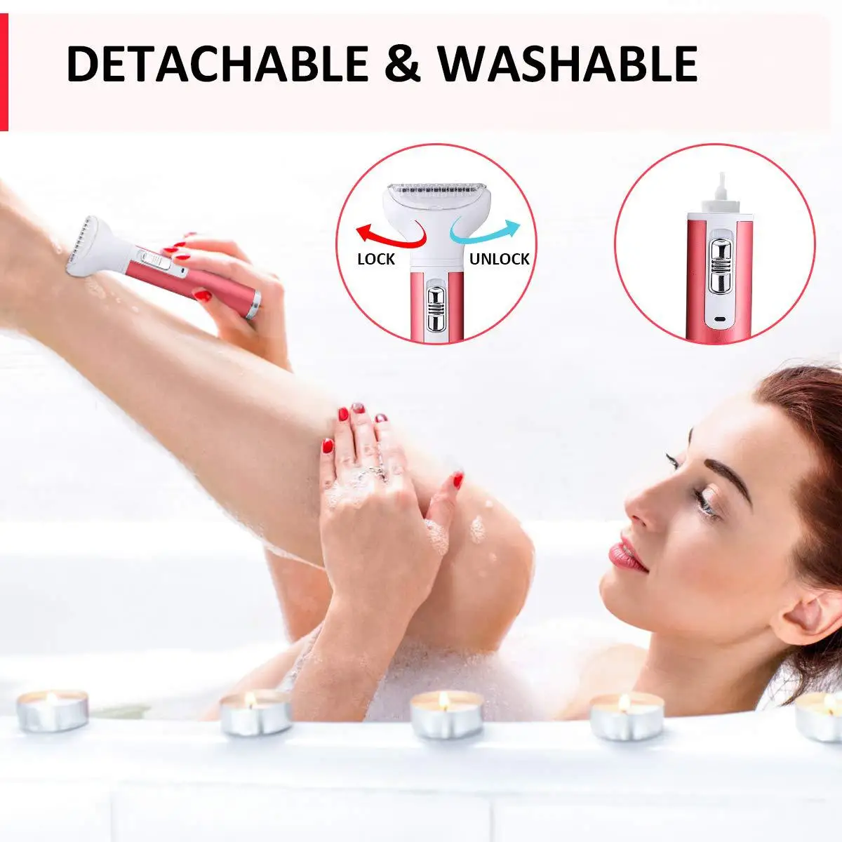 5 in 1 Electric Hair Remover Rechargeable Lady Shaver Nose Hair Trimmer Eyebrow Shaper Leg Armpit Bikini Trimmer Women Epilator