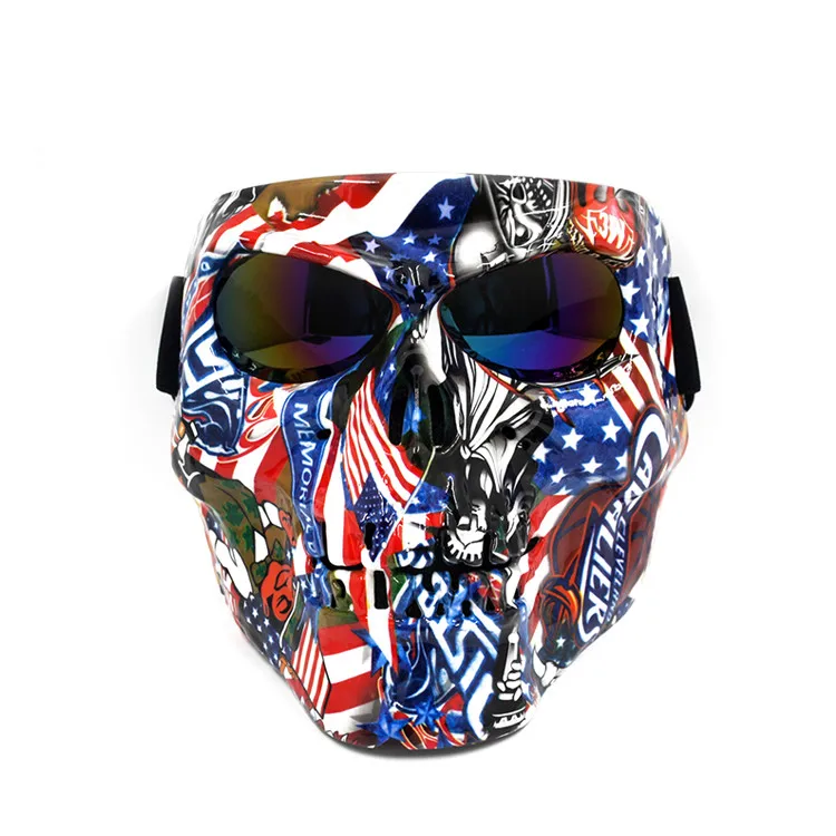 Sports full face masks goggles human skeleton motorcycle goggle