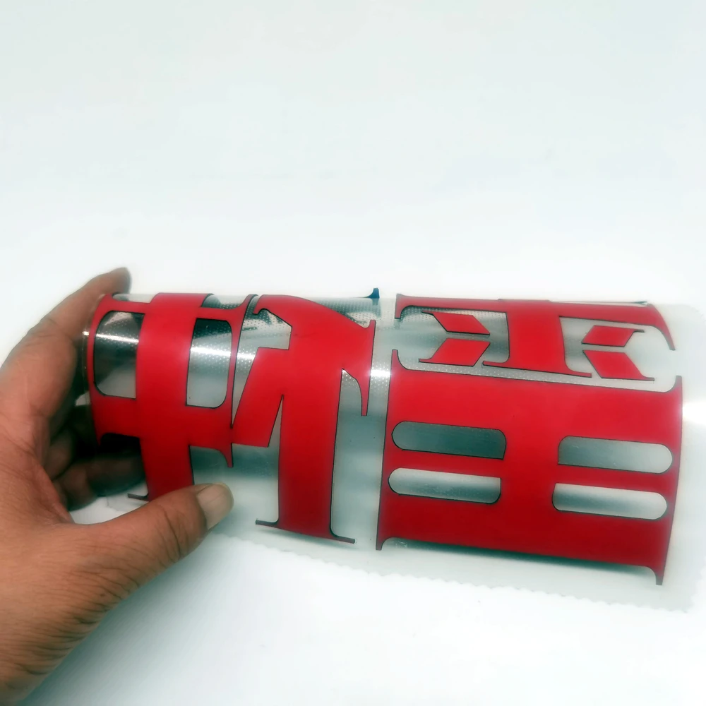 Wholesale 3D Raised Effect Rubber Silicone Thick Version Two Color Bottom Side Different Color Heat Transfer Labels For Garments