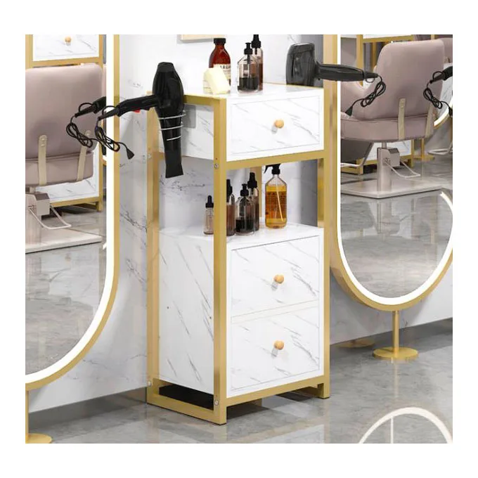 Набор мебели для салона, деревянный шкаф для хранения, угловая деревянная полка для ванной, шкаф для парикмахера с фена, металлическая полка