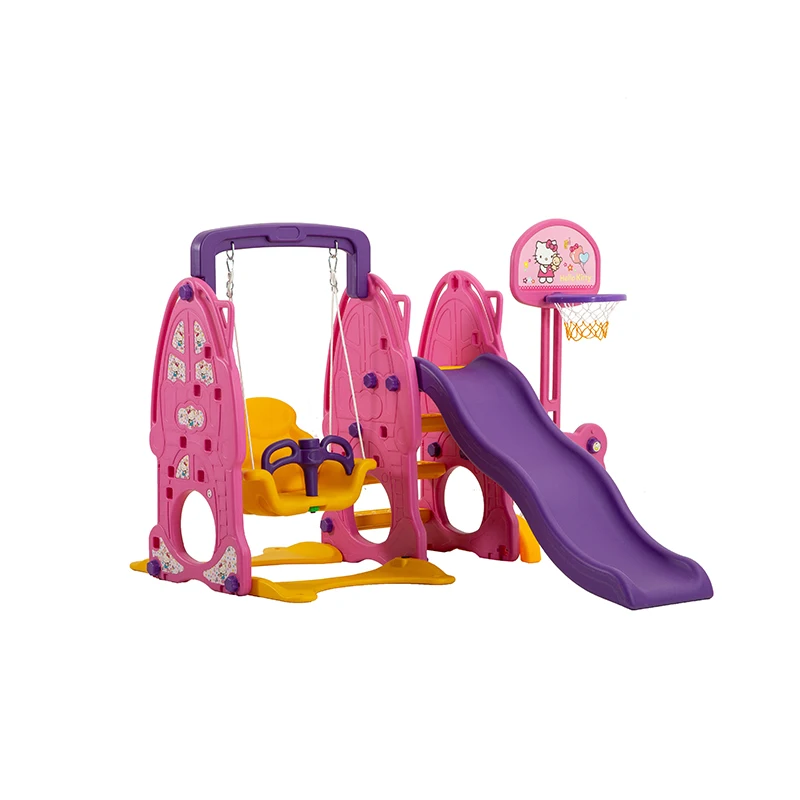 
Cheap children mini home game toys folding custom plastic indoor kids slides and swing for baby playground equipment play set 