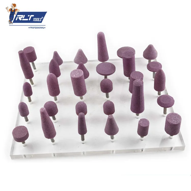 Rlt Tools Mix Size Aluminum Oxide Diamond Abrasive Point Spindle Wheel Mounted Grinding Stones For Metal Polishing Grinding