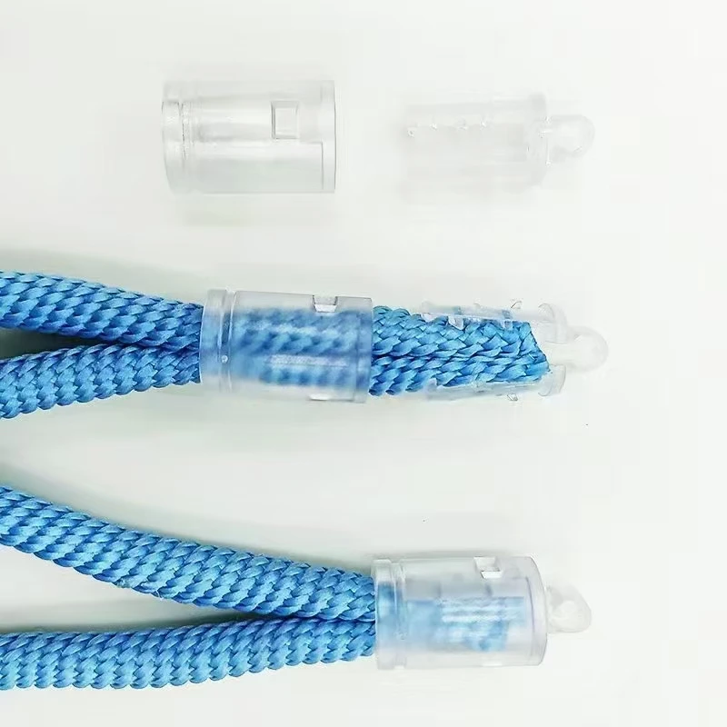 Hanging rope transparent buckle woven rope hanging neck long rope double ended hanging  plastic luggage, new product
