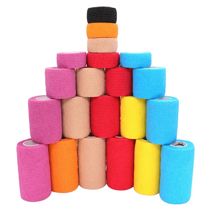 OEM цветной самоклеящийся липкий эластичный соответствующие компрессионная повязка