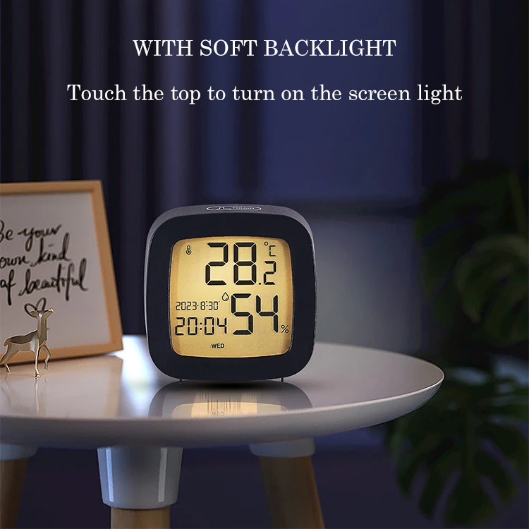 Wholesale Small Luminous LCD Digital Alarm Clock With Date Week Temperature Humidity Battery Powered Bedside Table Clock