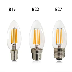 Manufacturers wholesale C35 5W Home decoration LED candelabra bulb high quality E14 E27 led filament candle flame bulb
