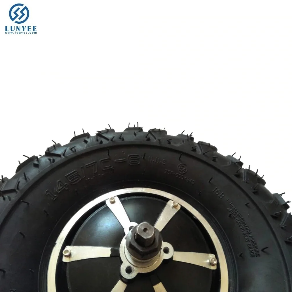 14.5 Inch 350W Brushless Geared Hub Motor 145/70-6 Off Road Tire Wheel For Electric Trolley Wheelbarrow Scooter Bike
