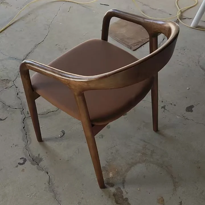 Modern Simple Design Coffee Shop Furniture Solid Ash Dining Restaurant Wood Chair