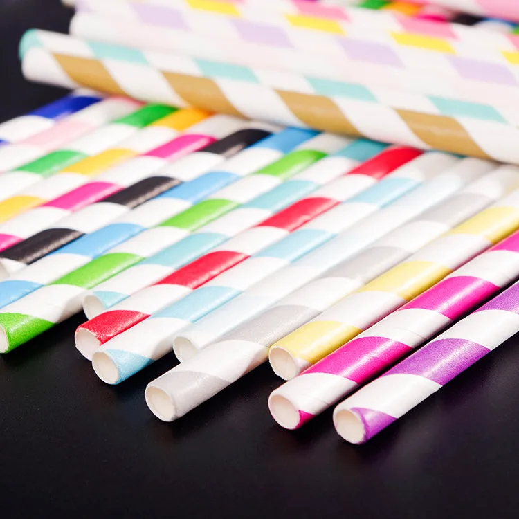 23cm large diameter independent packaging white paper film disposable straw custom paper straws with hard and bold