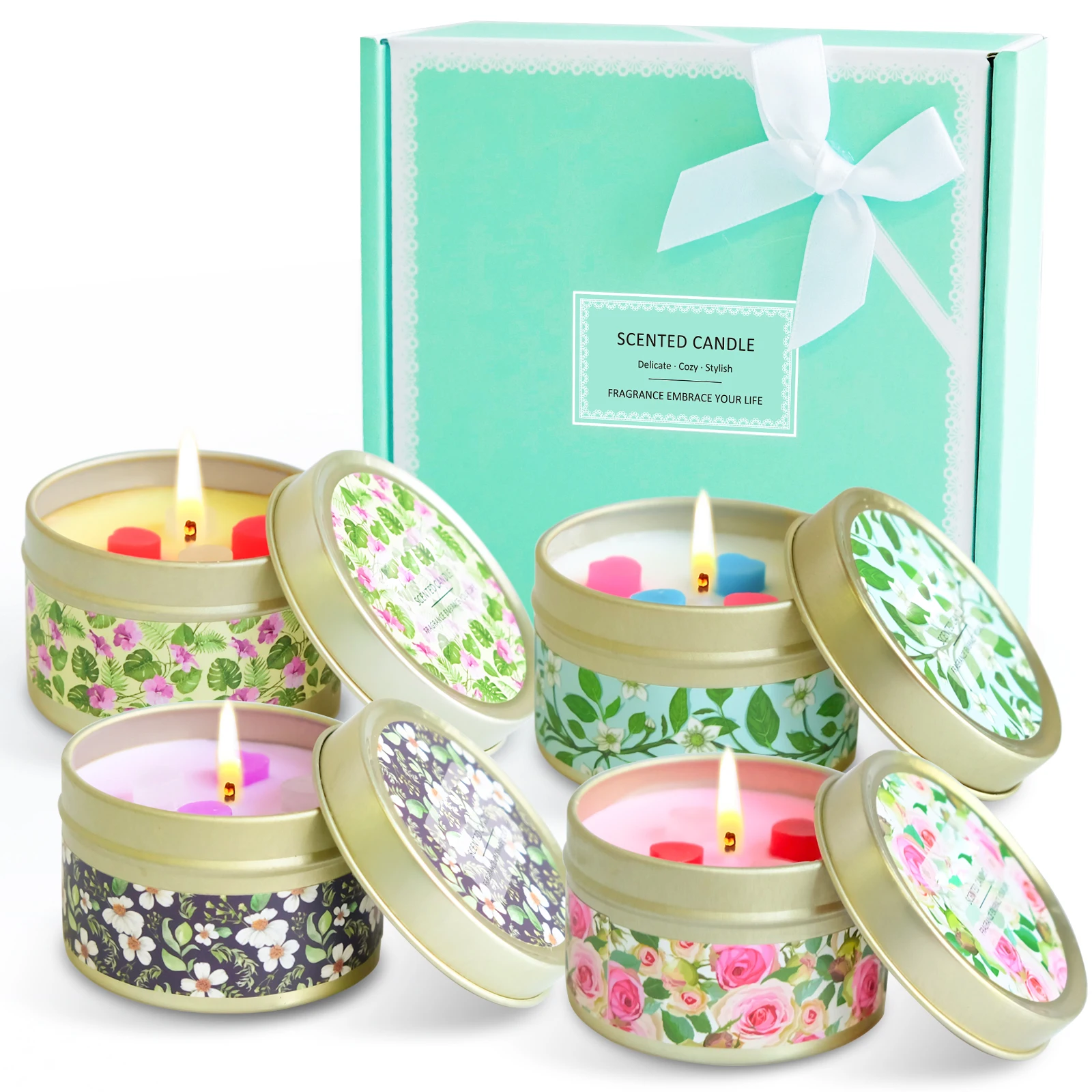 Custom Gift Set Heart Shape Vanilla Aroma Private Label Soy Wax Scented Candle for Lover Valentine