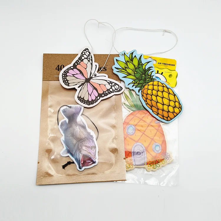 Customized Logo All Scents Refresh Paper Luxury Car Air Freshener With Custom Packaging