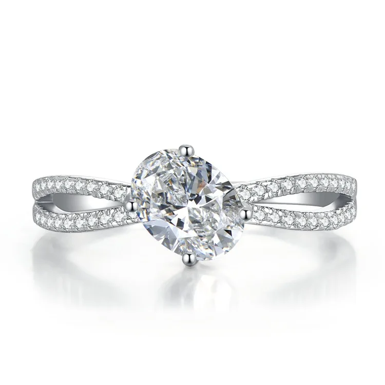 SPJ High Carbon New Arrival Rhodium Plated 925 Sterling Silver Diamond 5A Cubic Zirconia Infinity Wedding Engagement Rings