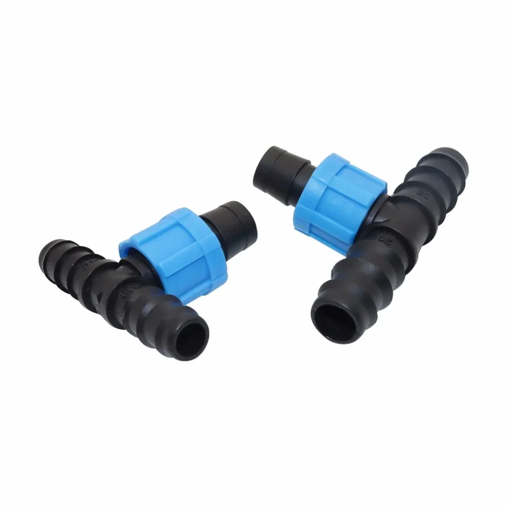 DN16 DN20 Barbed Reducing Tee Connector Drip Irrigation System Fittings PVC Pipe irrigation Drip Tape Connectors