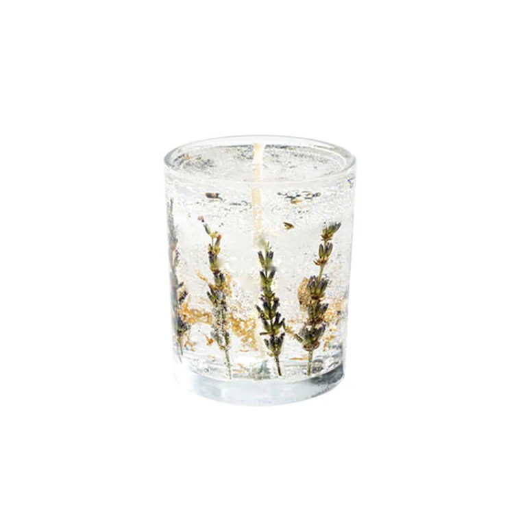 Home Decoration Clear Transparent Gel Wax Candles Glass Cup Aromatherapy Scented Candles_candels